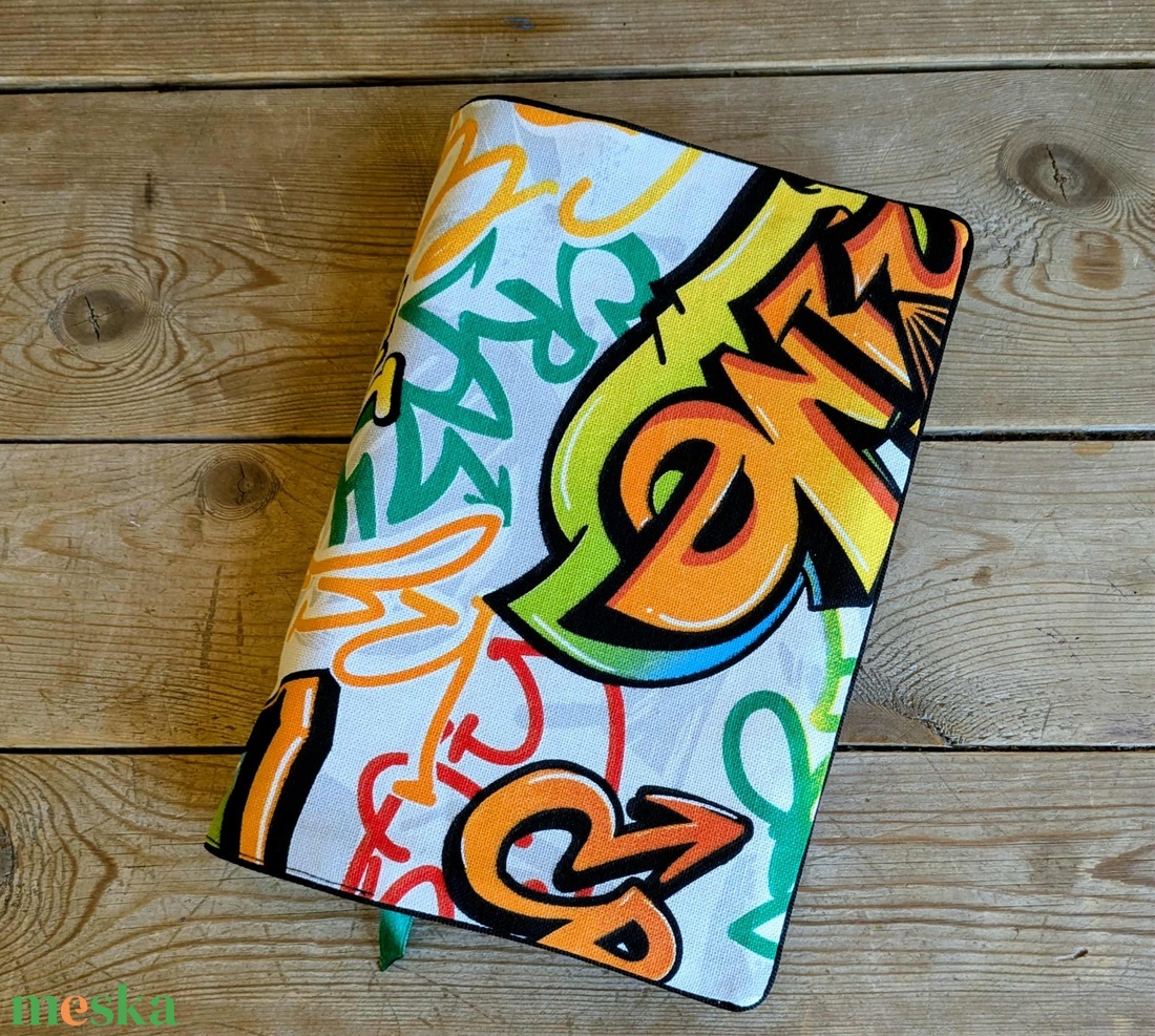 Könyvkabát - graffitis - otthon & életmód - papír, írószer - könyv- és füzetborító - Meska.hu