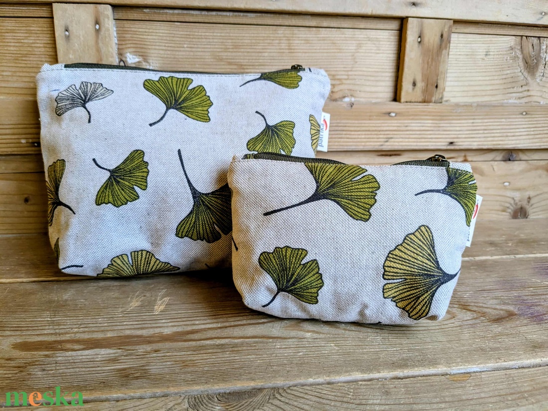 2 db-os neszesszer szett/ gingko mintás - táska & tok - neszesszer - Meska.hu