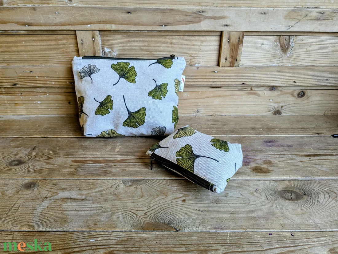 2 db-os neszesszer szett/ gingko mintás - táska & tok - neszesszer - Meska.hu