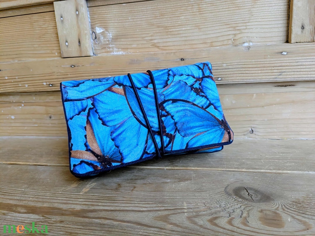 Dohánytasak -  kék pillangós - táska & tok - pénztárca & más tok - dohánytasak & szütyő - Meska.hu