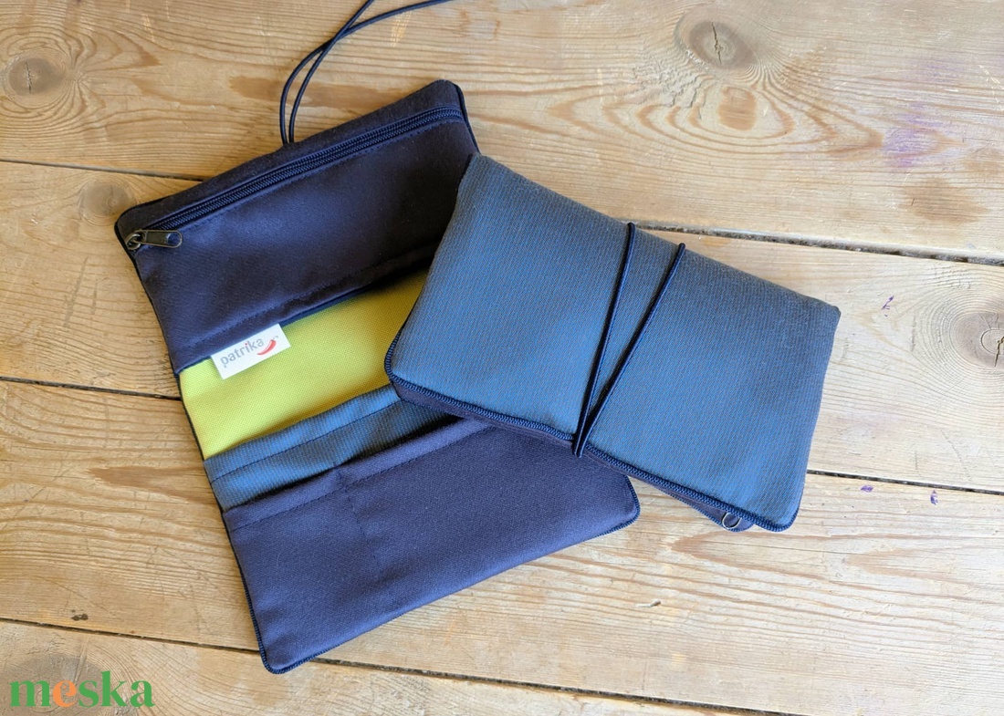 Dohánytasak - kék, világoszölddel kombinálva - táska & tok - pénztárca & más tok - dohánytasak & szütyő - Meska.hu