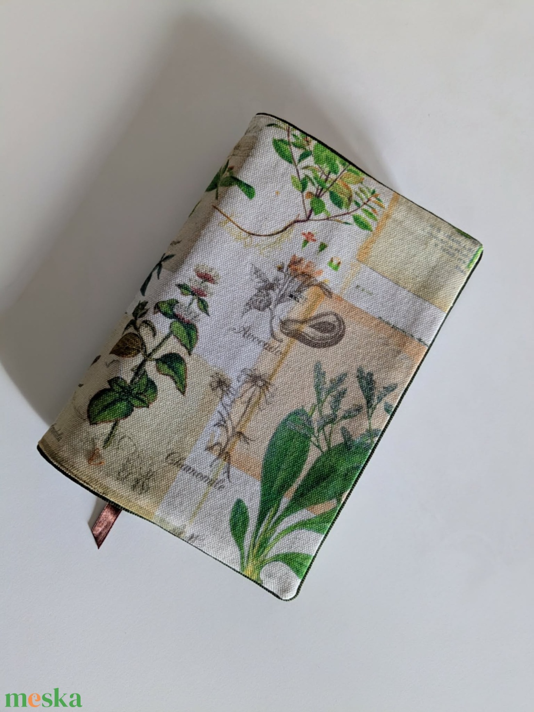 Könyvkabát - Gyógynövényes/vintage - otthon & életmód - papír, írószer - könyv- és füzetborító - Meska.hu