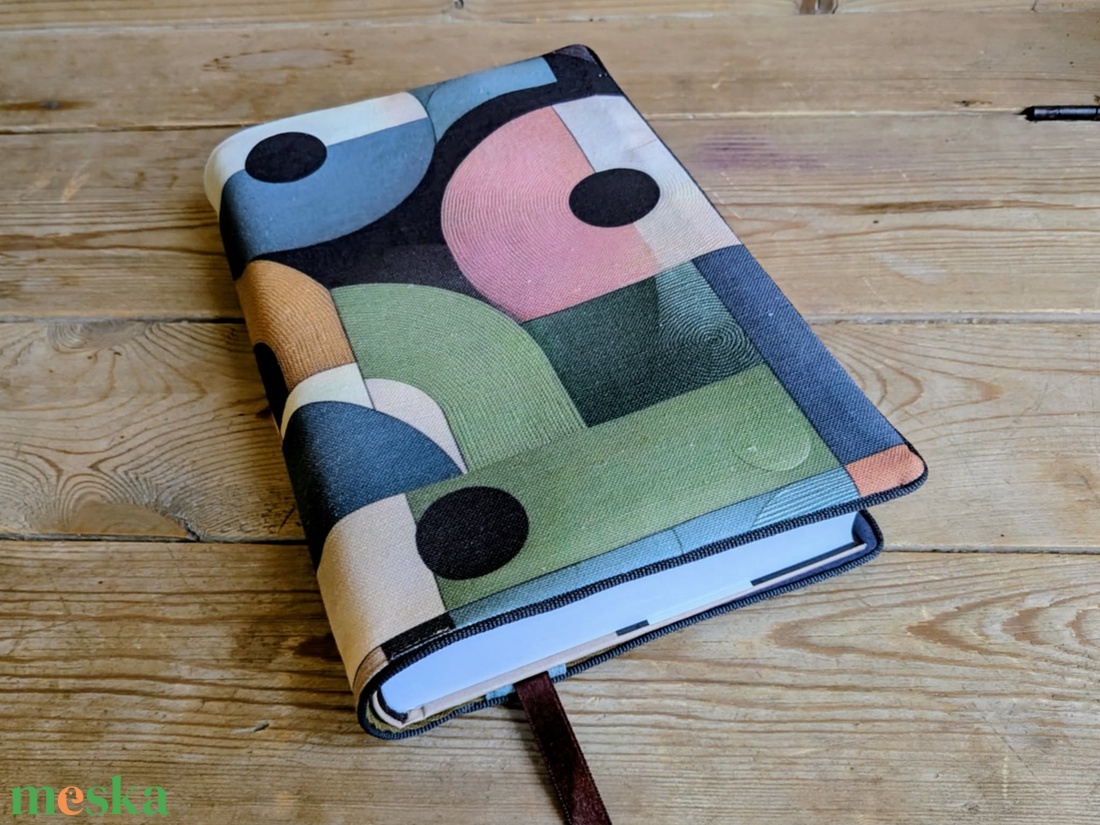 Könyvkabát - geometriai mintás - otthon & életmód - papír, írószer - könyv- és füzetborító - Meska.hu