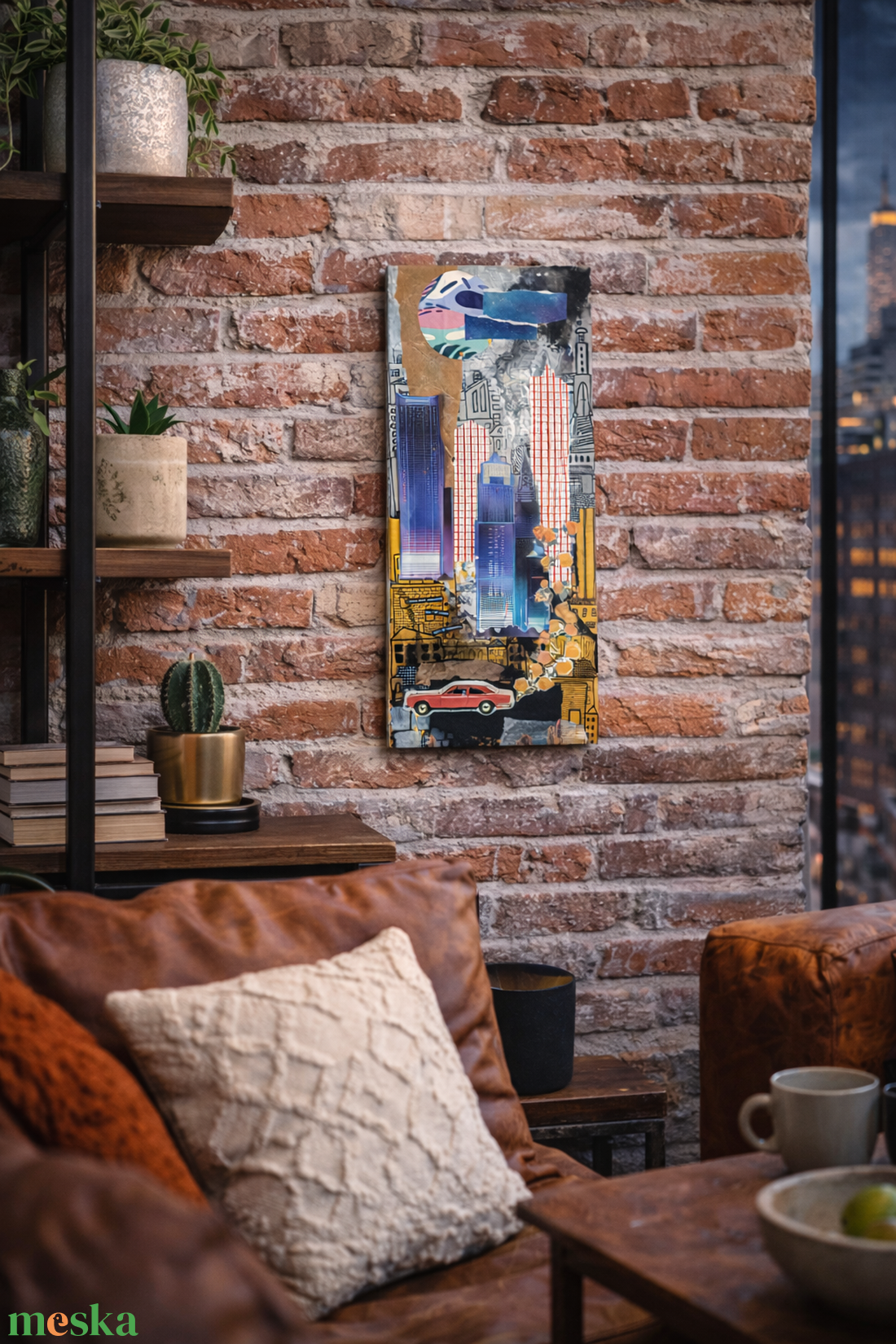 Urbán illúzió - Falikép, kollázs 25x58 cm - otthon & életmód - dekoráció - kép & falikép - vászonkép - Meska.hu