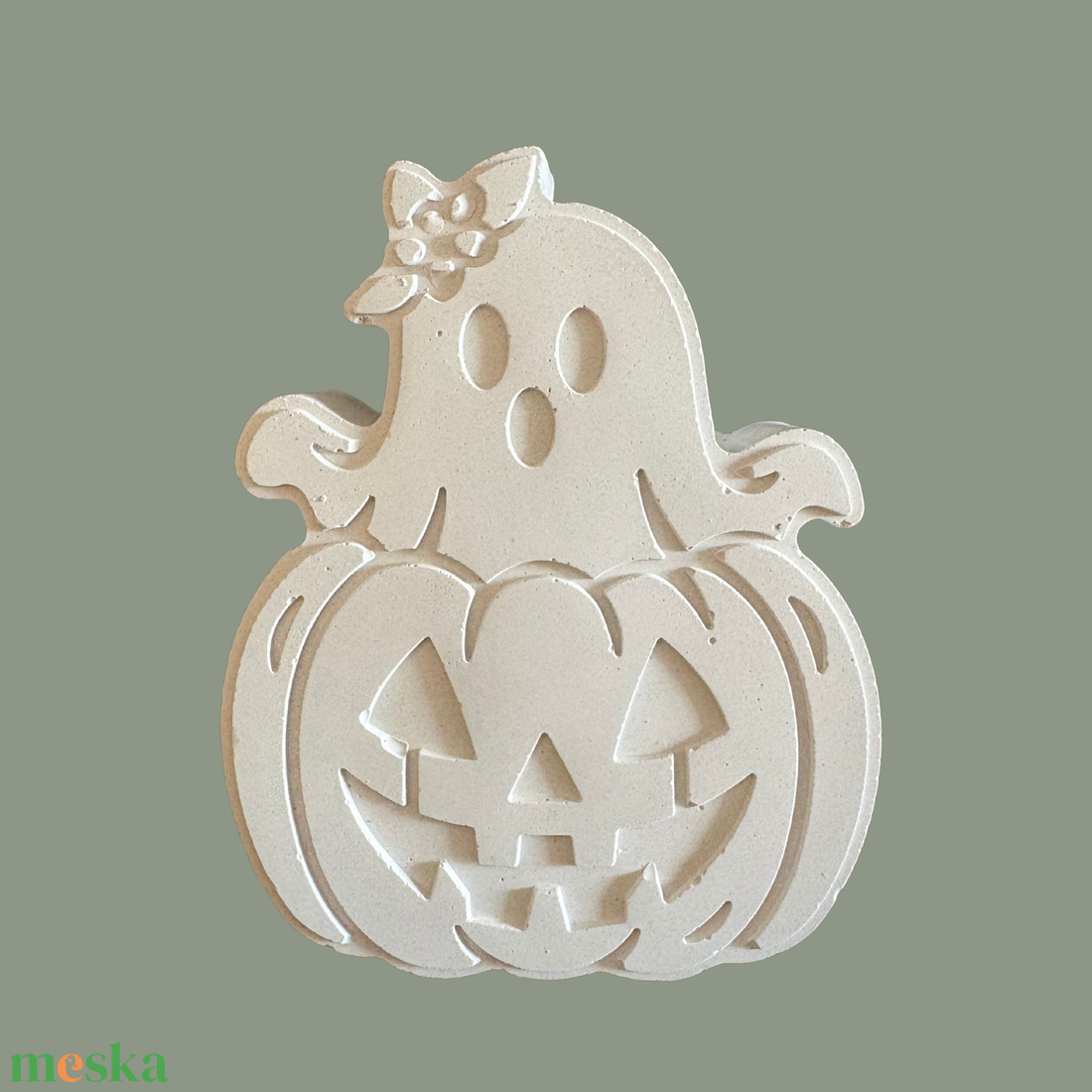 Halloween festőszett � tökbe bújt szellem, kézzel öntött gipszfigura - diy (csináld magad) - egységcsomag - Meska.hu
