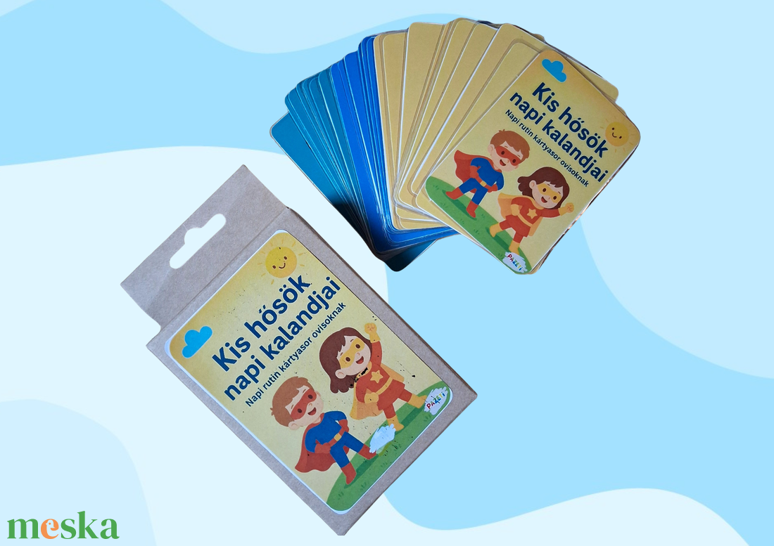 Kis hősök napi kalandjai  Fejlesztő napi rutin kártyasor ovisoknak - játék & sport - készségfejlesztő és logikai játék - oktató játékok - Meska.hu