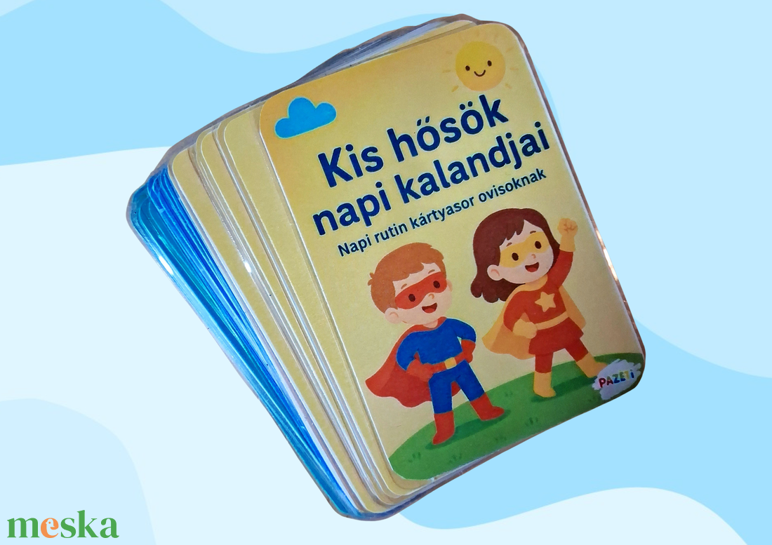 Kis hősök napi kalandjai  Fejlesztő napi rutin kártyasor ovisoknak - játék & sport - készségfejlesztő és logikai játék - oktató játékok - Meska.hu