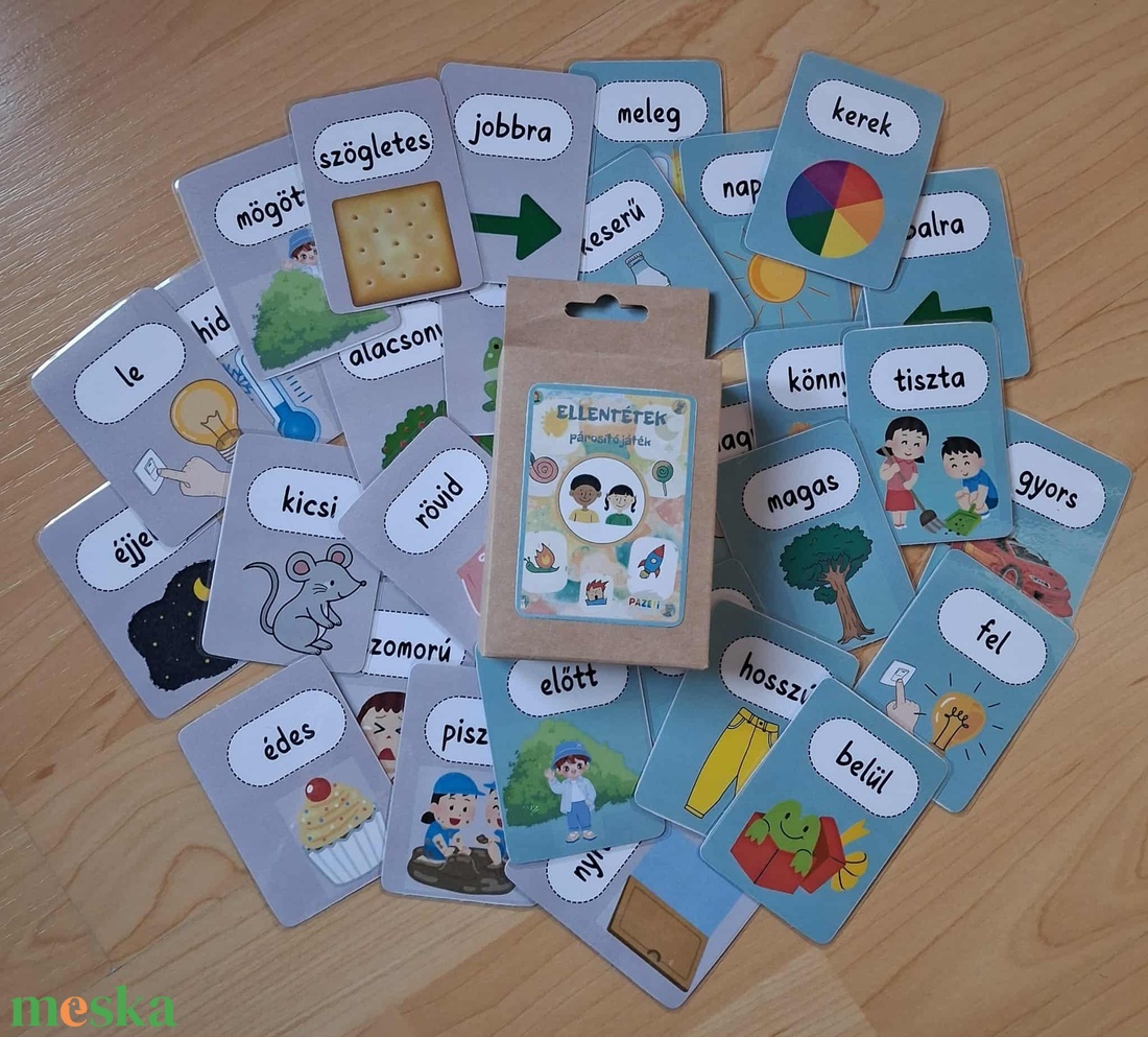 Ellentétek  Fejlesztő párosító játék 3-7 éveseknek - játék & sport - készségfejlesztő és logikai játék - oktató játékok - Meska.hu