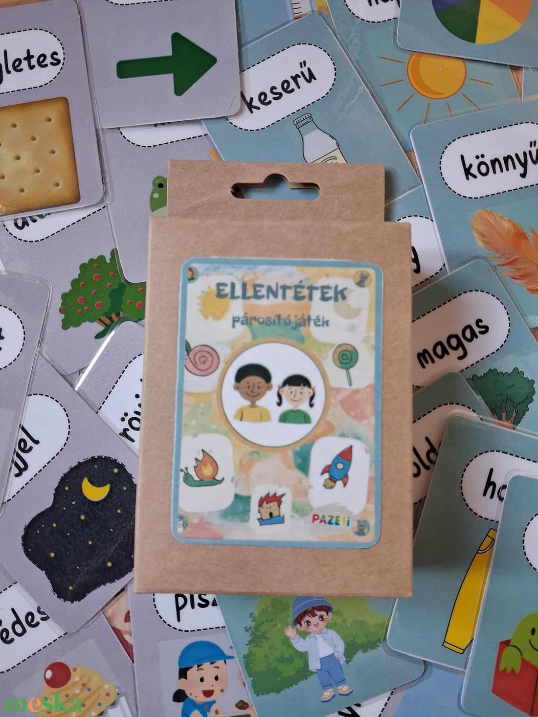 Ellentétek  Fejlesztő párosító játék 3-7 éveseknek - játék & sport - készségfejlesztő és logikai játék - oktató játékok - Meska.hu