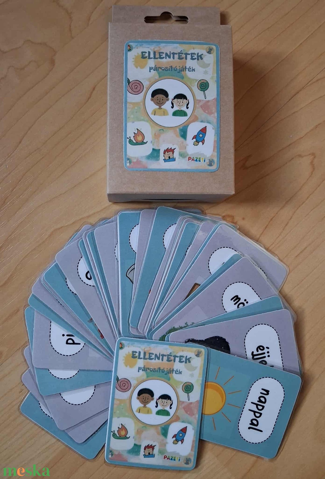 Ellentétek  Fejlesztő párosító játék 3-7 éveseknek - játék & sport - készségfejlesztő és logikai játék - oktató játékok - Meska.hu