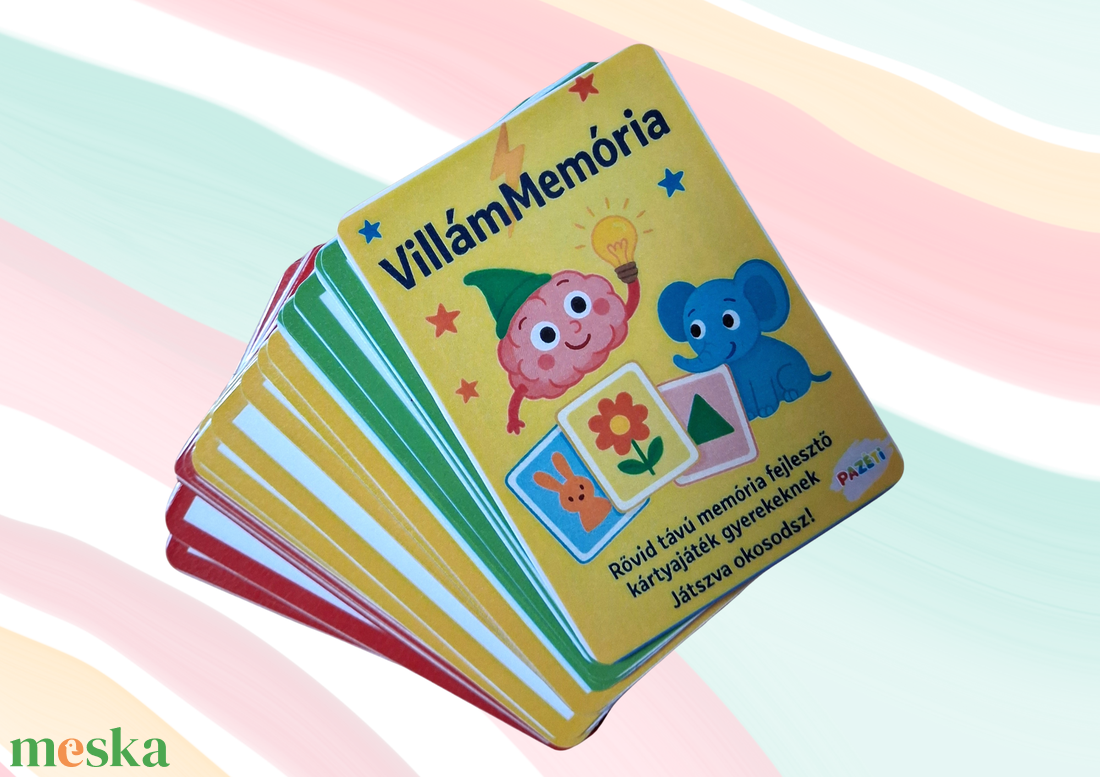Villámmemória   Figyelmet és emlékezetet fejlesztő kártyajáték ovisoknak - játék & sport - készségfejlesztő és logikai játék - memória játékok - Meska.hu