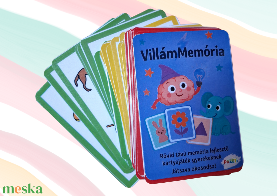 Villámmemória - Figyelmet és emlékezetet fejlesztő kártyajáték ovisoknak - játék & sport - készségfejlesztő és logikai játék - memória játékok - Meska.hu
