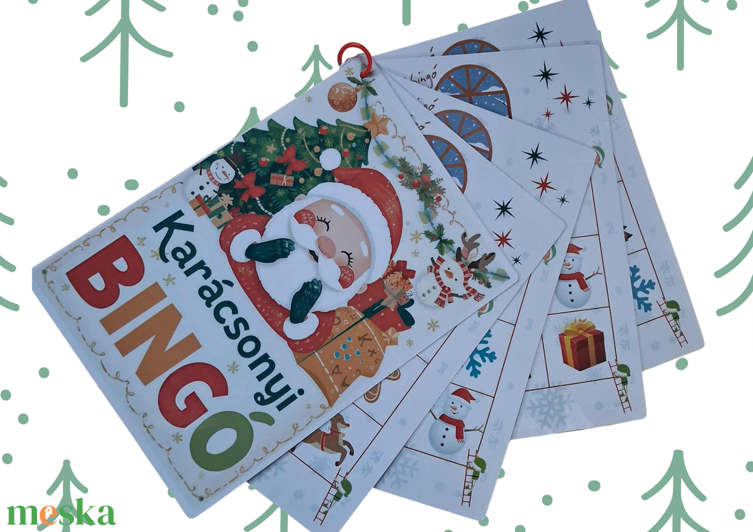 Karácsonyi bingó  Fejlesztő közös társasjáték gyerekeknek - játék & sport - táblajáték és kártyajáték - bingó - Meska.hu