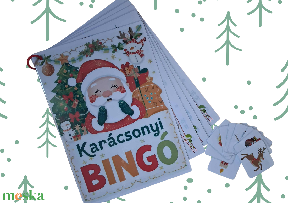 Karácsonyi bingó  Fejlesztő közös társasjáték gyerekeknek - játék & sport - táblajáték és kártyajáték - bingó - Meska.hu