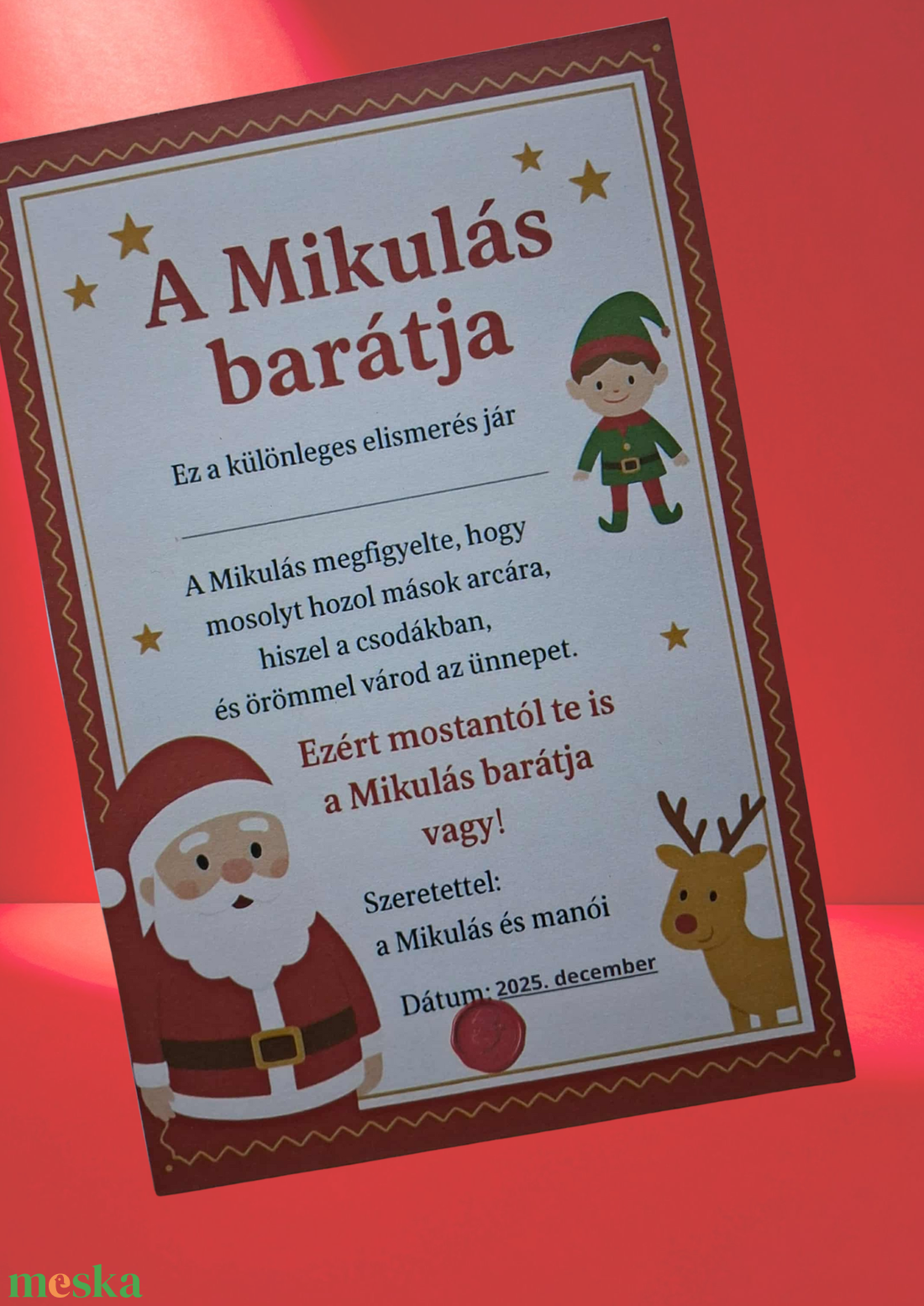 Mikulás küldetés  Érzelmi és szociális készségeket fejlesztő kártyajáték - karácsony - mikulás - mikulás ajándékok - Meska.hu