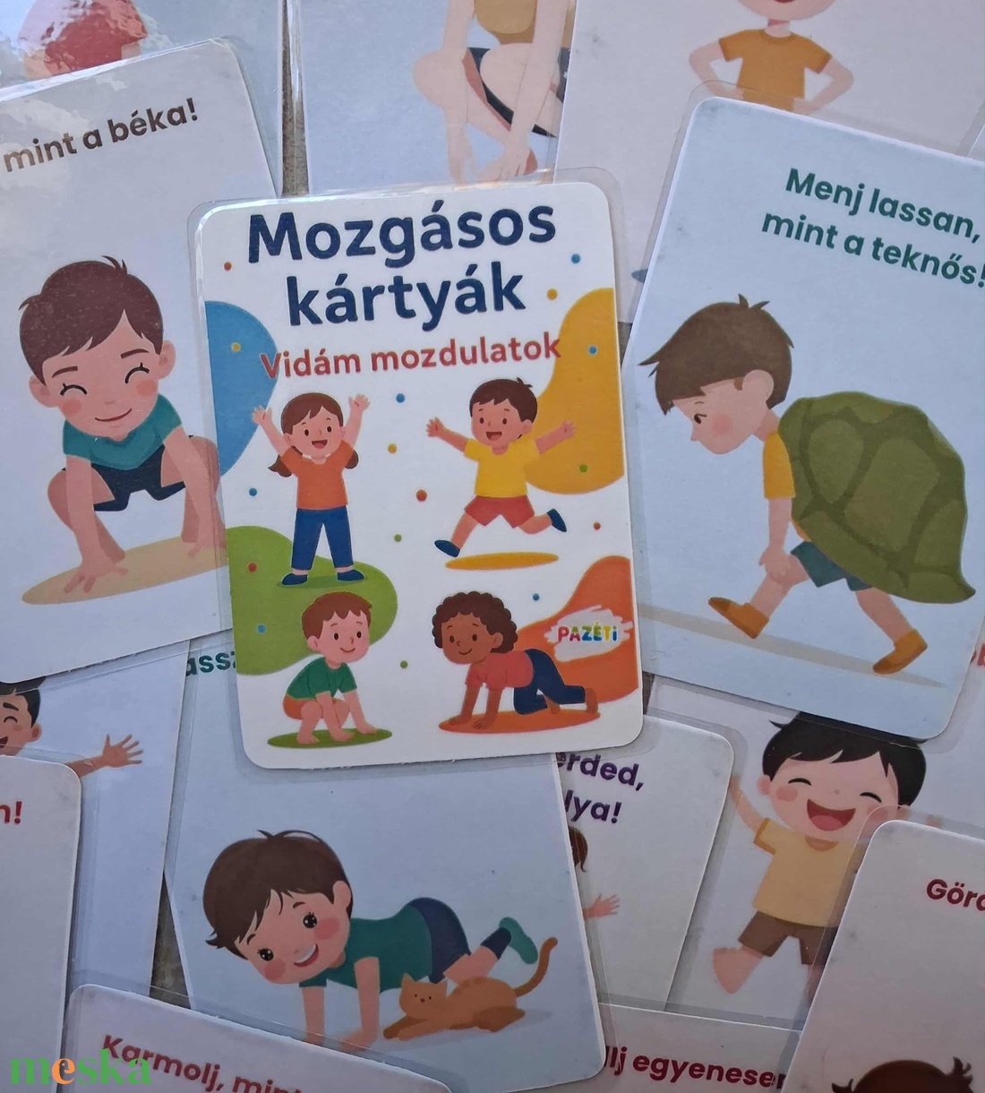 Mozgásos kártyák  Fejlesztő, vidám mozdulatok gyerekeknek - játék & sport - készségfejlesztő és logikai játék - oktató játékok - Meska.hu