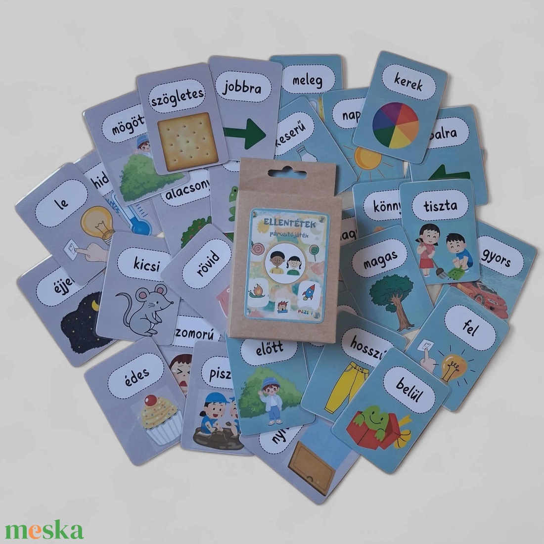 Ellentétek � Fejlesztő párosító játék 3-7 éveseknek - játék & sport - készségfejlesztő és logikai játék - oktató játékok - Meska.hu