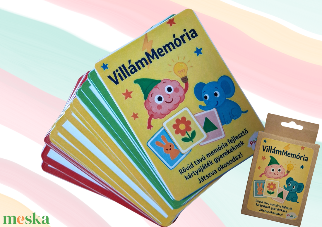 Villámmemória  � Figyelmet és emlékezetet fejlesztő kártyajáték ovisoknak - játék & sport - készségfejlesztő és logikai játék - memória játékok - Meska.hu
