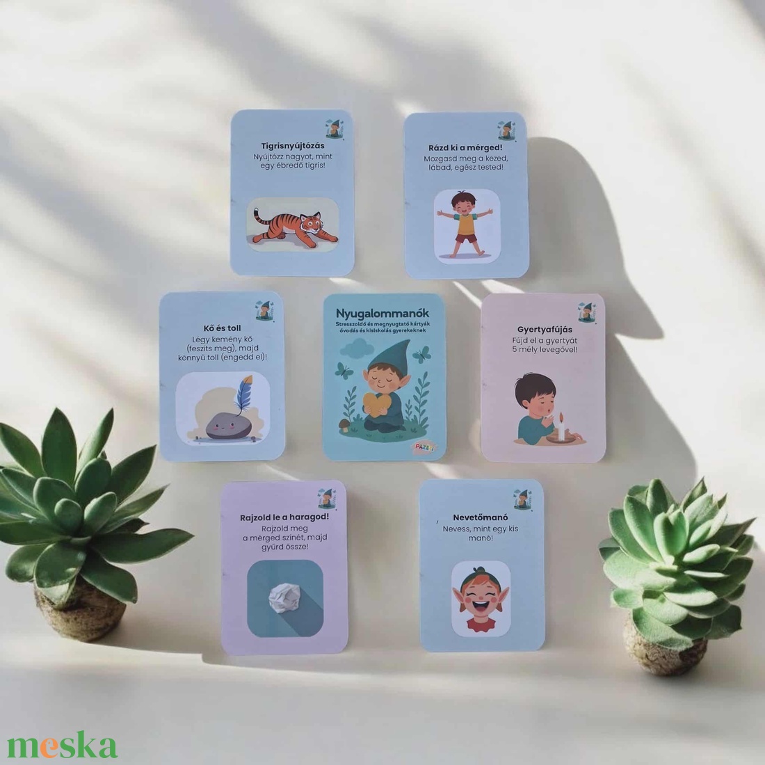 Nyugalommanók  � Érzelmi fejlesztő, stresszoldó kártyák gyerekeknek - játék & sport - készségfejlesztő és logikai játék - oktató játékok - Meska.hu