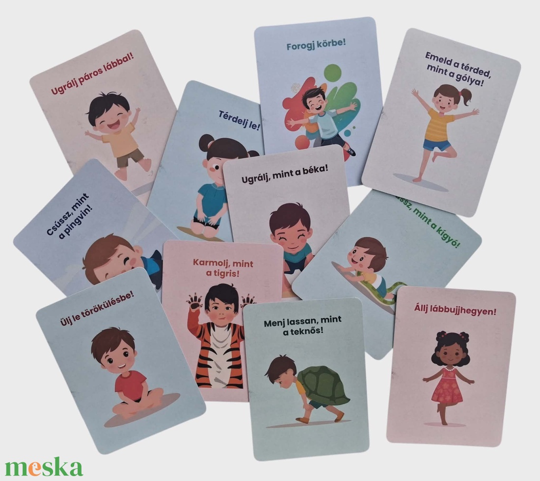 Mozgásos kártyák � Fejlesztő, vidám mozdulatok gyerekeknek - játék & sport - készségfejlesztő és logikai játék - oktató játékok - Meska.hu