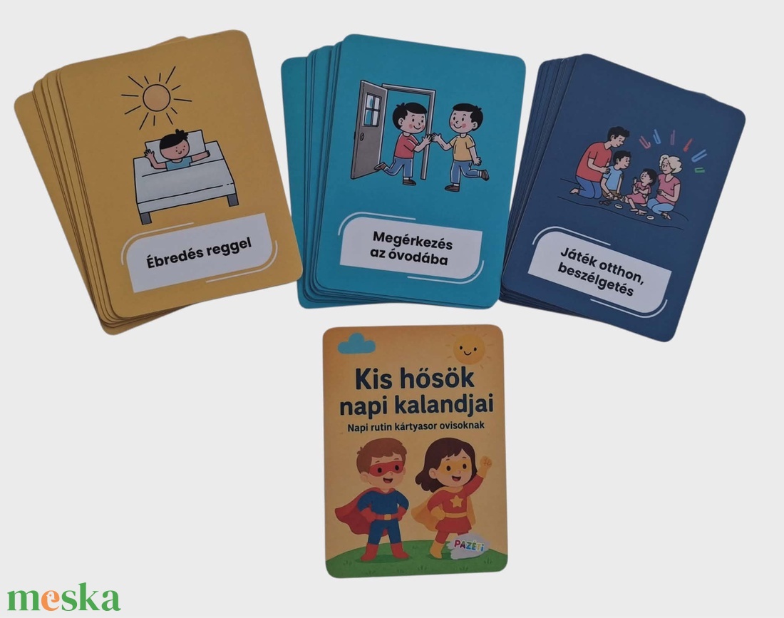 Napi rutin kialakítását segítő oktató kártyák - játék & sport - készségfejlesztő és logikai játék - oktató játékok - Meska.hu