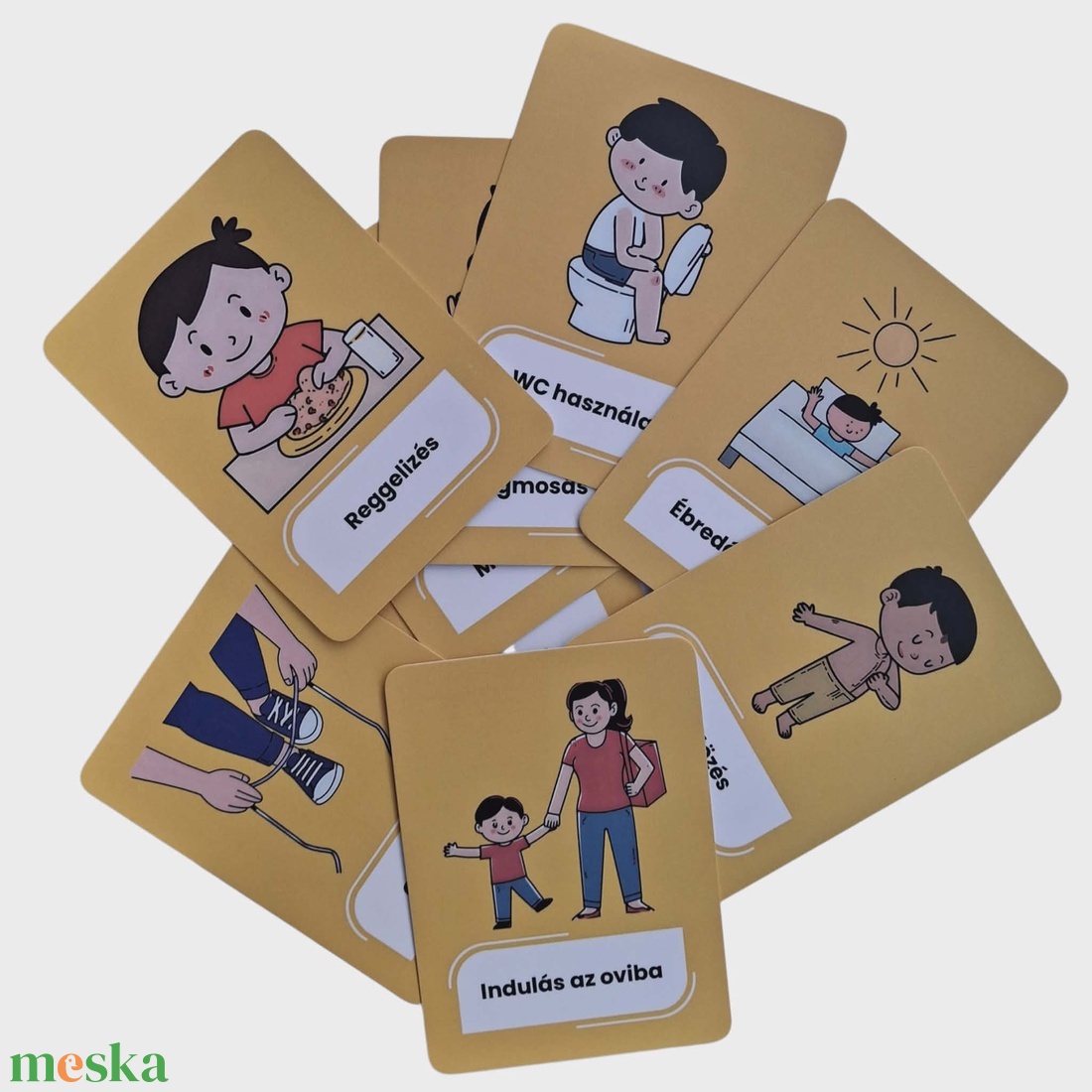 Napi rutin kialakítását segítő oktató kártyák - játék & sport - készségfejlesztő és logikai játék - oktató játékok - Meska.hu