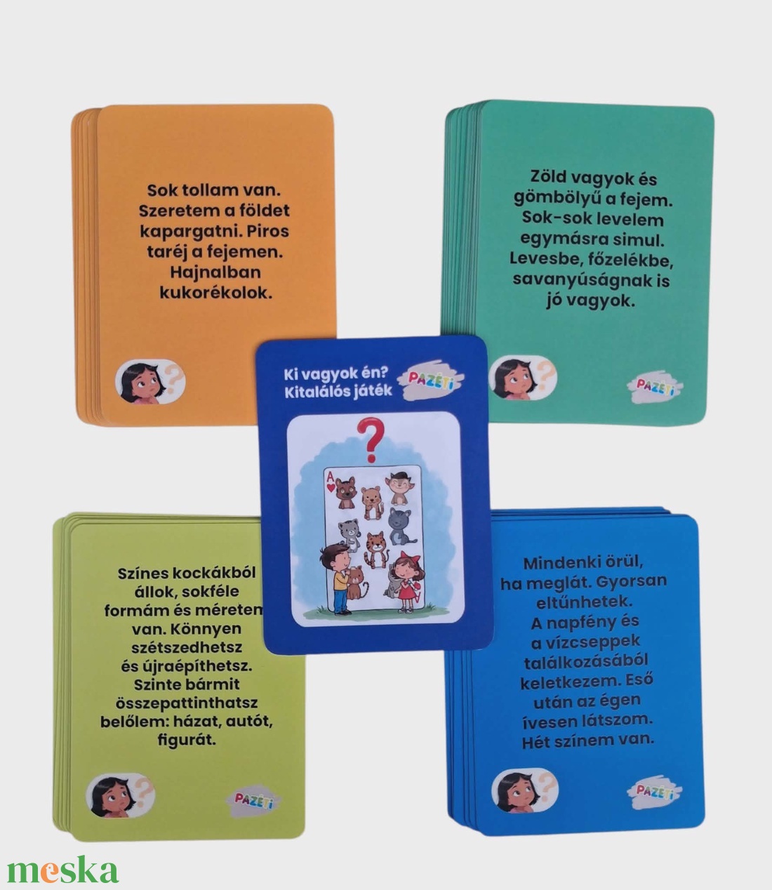 Ki vagyok én? Kitalálós fejlesztő játék 3-7 éveseknek - játék & sport - készségfejlesztő és logikai játék - oktató játékok - Meska.hu