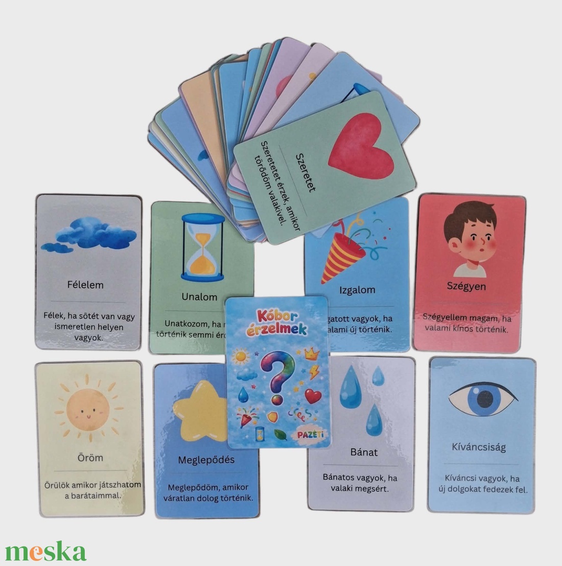 Érzelemi fejlesztő kártyajáték gyerekeknek - Kóbor érzelmek  - játék & sport - készségfejlesztő és logikai játék - oktató játékok - Meska.hu