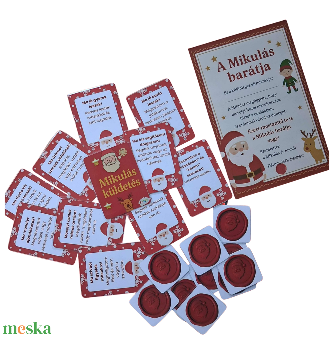 Mikulás küldetés � Érzelmi és szociális készségeket fejlesztő kártyajáték - karácsony - mikulás - mikulás ajándékok - Meska.hu