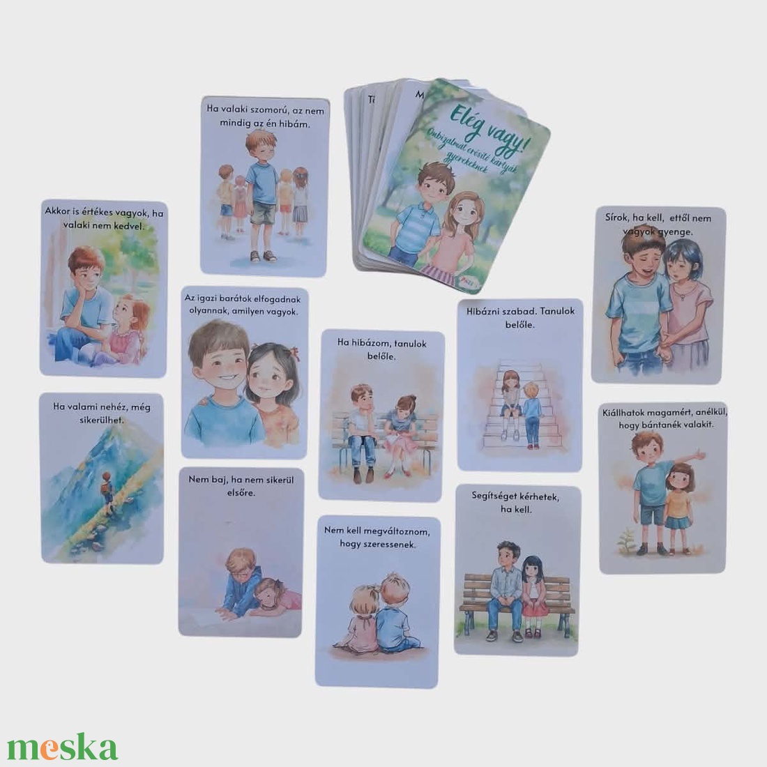 Önbizalmat erősítő, érzelmi fejlesztő kártyák gyerekeknek- Elég vagyok! - játék & sport - készségfejlesztő és logikai játék - oktató játékok - Meska.hu