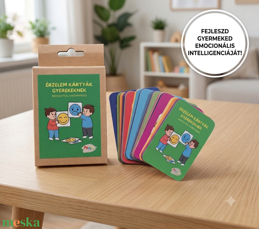 Érzelem kártyák gyerekeknek- � Fejlesztő kártyajáték az érzelmi intelligencia növelésére - játék & sport - készségfejlesztő és logikai játék - oktató játékok - Meska.hu
