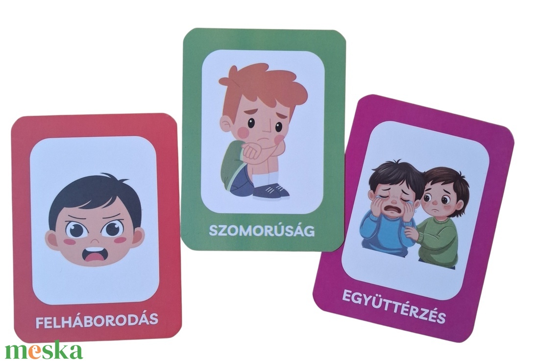 Érzelem kártyák gyerekeknek- � Fejlesztő kártyajáték az érzelmi intelligencia növelésére - játék & sport - készségfejlesztő és logikai játék - oktató játékok - Meska.hu