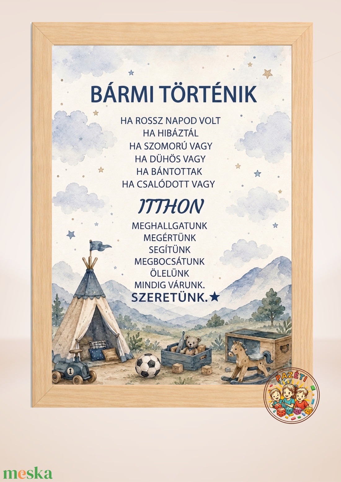 Érzelmi biztonság � támogató üzenet falikép, dekoráció gyerekeknek - baba - mama - babaszoba dekoráció - gyerekszoba falmatrica - Meska.hu