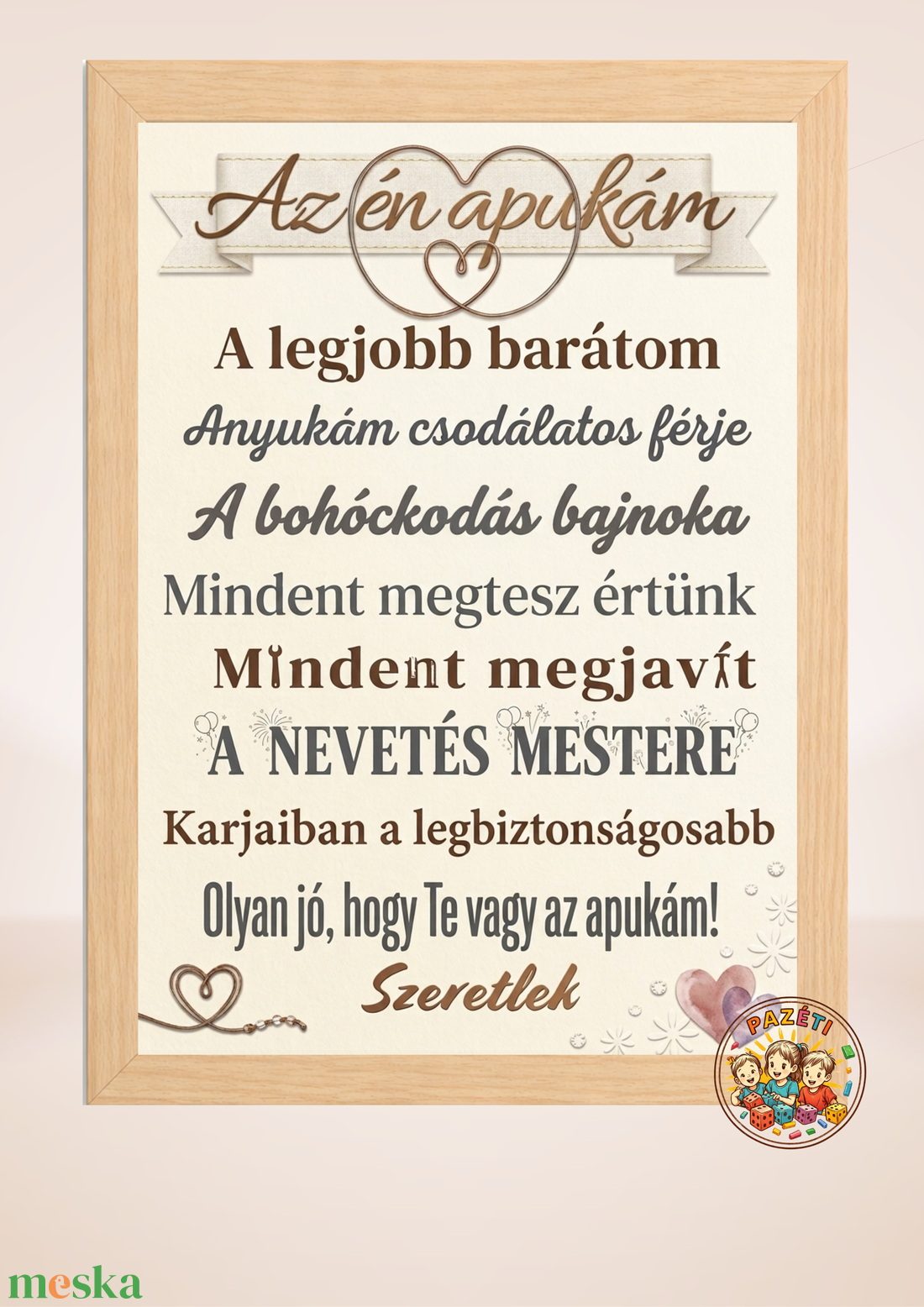 Az én apukám - falikép, dekoráció - baba - mama - babaszoba dekoráció - gyerekszoba falmatrica - Meska.hu