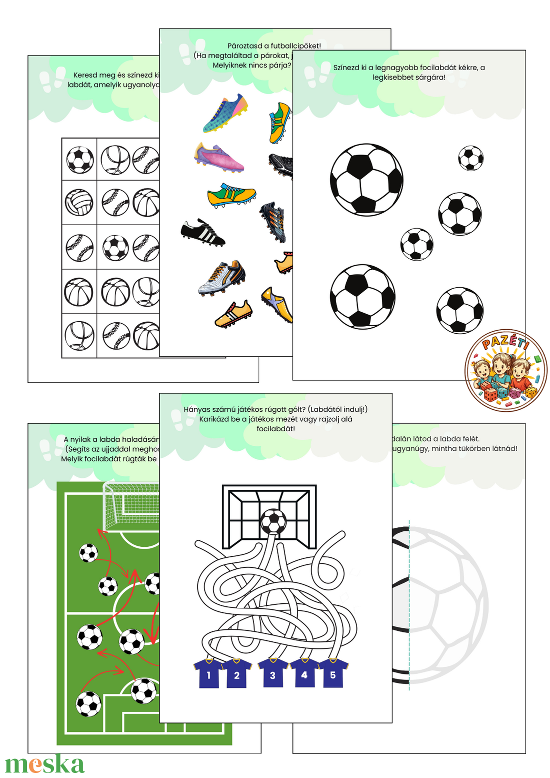 Focis kaland � Fejlesztő játékos csendeskönyv 4-7  éveseknek / Digitális termék - játék & sport - készségfejlesztő és logikai játék - oktató játékok - Meska.hu