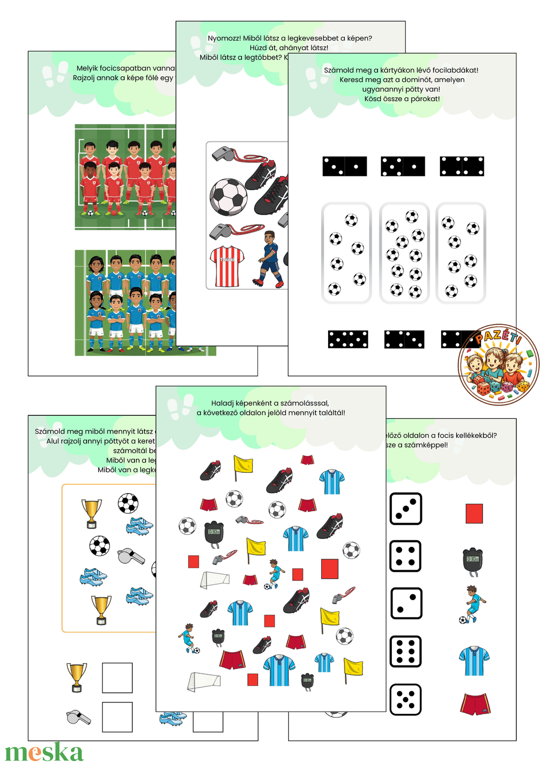 Focis kaland � Fejlesztő játékos csendeskönyv 4-7  éveseknek / Digitális termék - játék & sport - készségfejlesztő és logikai játék - oktató játékok - Meska.hu