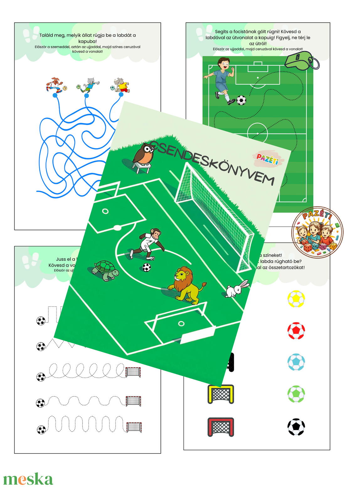 Focis kaland � Fejlesztő játékos csendeskönyv 4-7  éveseknek / Digitális termék - játék & sport - készségfejlesztő és logikai játék - oktató játékok - Meska.hu