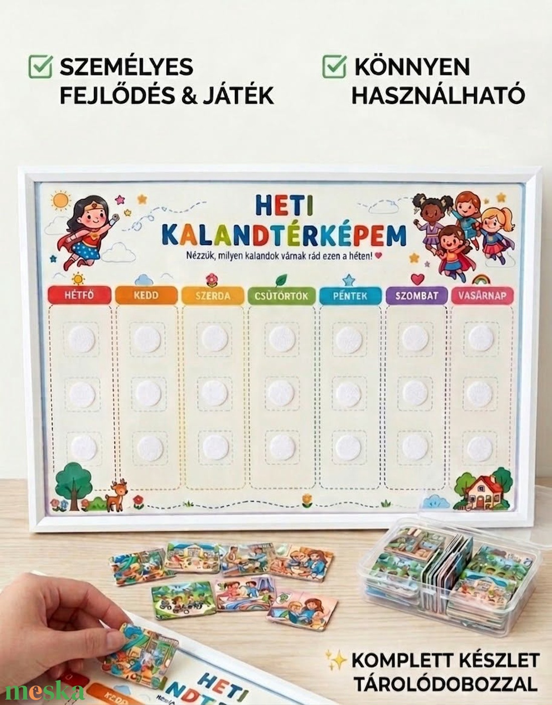 Heti kalandtérkép óvodásoknak � játékos heti tervező - játék & sport - készségfejlesztő és logikai játék - oktató játékok - Meska.hu