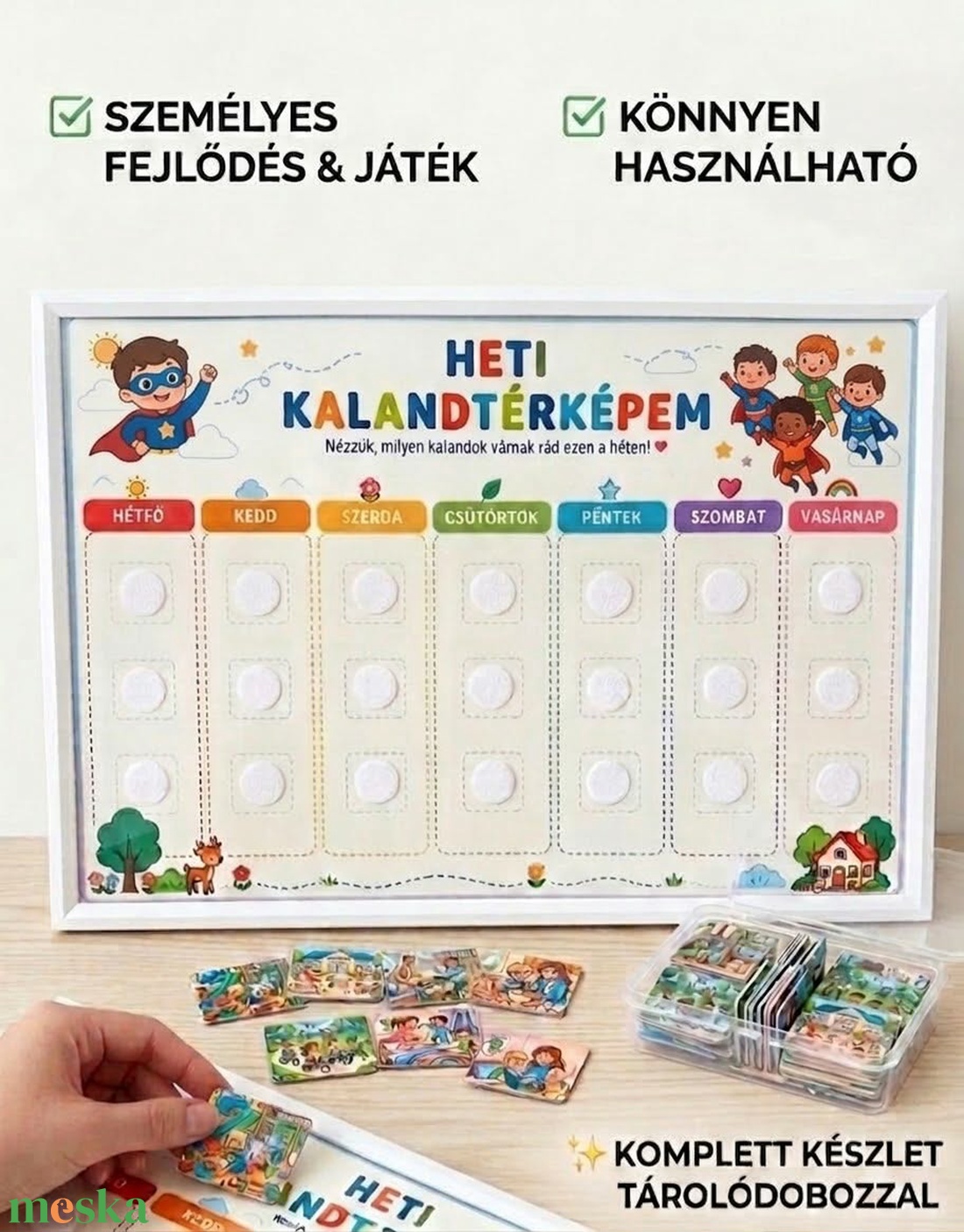 Heti kalandtérkép óvodásoknak � játékos heti tervező - játék & sport - készségfejlesztő és logikai játék - oktató játékok - Meska.hu