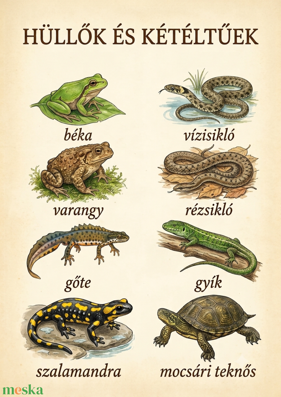 Állatvilág faliképek gyerekeknek � háziállatok, madarak, hüllők és kétéltűek - baba - mama - babaszoba dekoráció - gyerekszoba falmatrica - Meska.hu