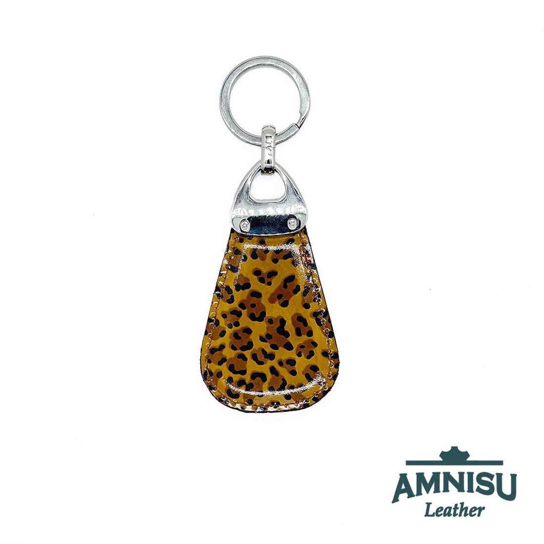 Barna párducmintás lakk csepp alakú swarovski köves kulcstartó H9020 -  - Meska.hu