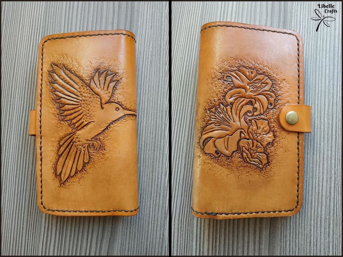 Virágos  kolibris pénztárca - táska & tok - pénztárca & más tok - pénztárca - női pénztárca - Meska.hu