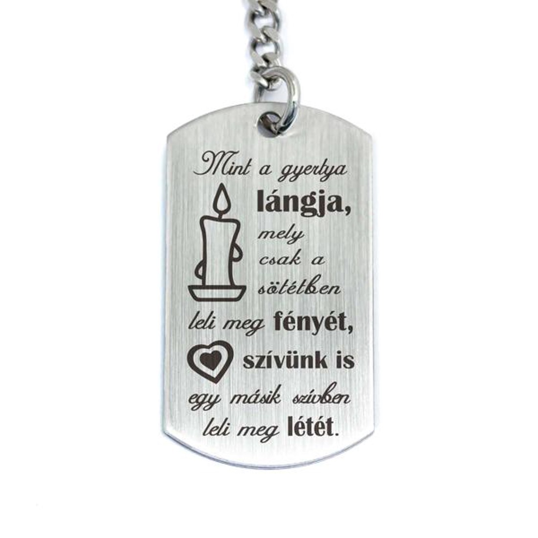 Mint a gyertya lángja acél medálos kulcstartó - táska & tok - kulcstartó & táskadísz - kulcstartó - Meska.hu