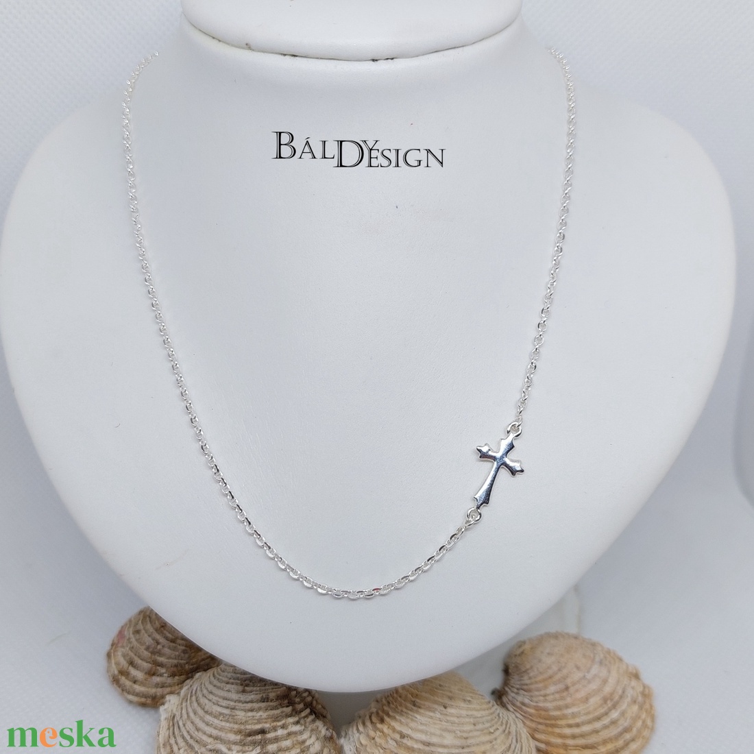 Ezüst nyaklánc kereszttel - ékszer - nyaklánc - medálos nyaklánc - Meska.hu