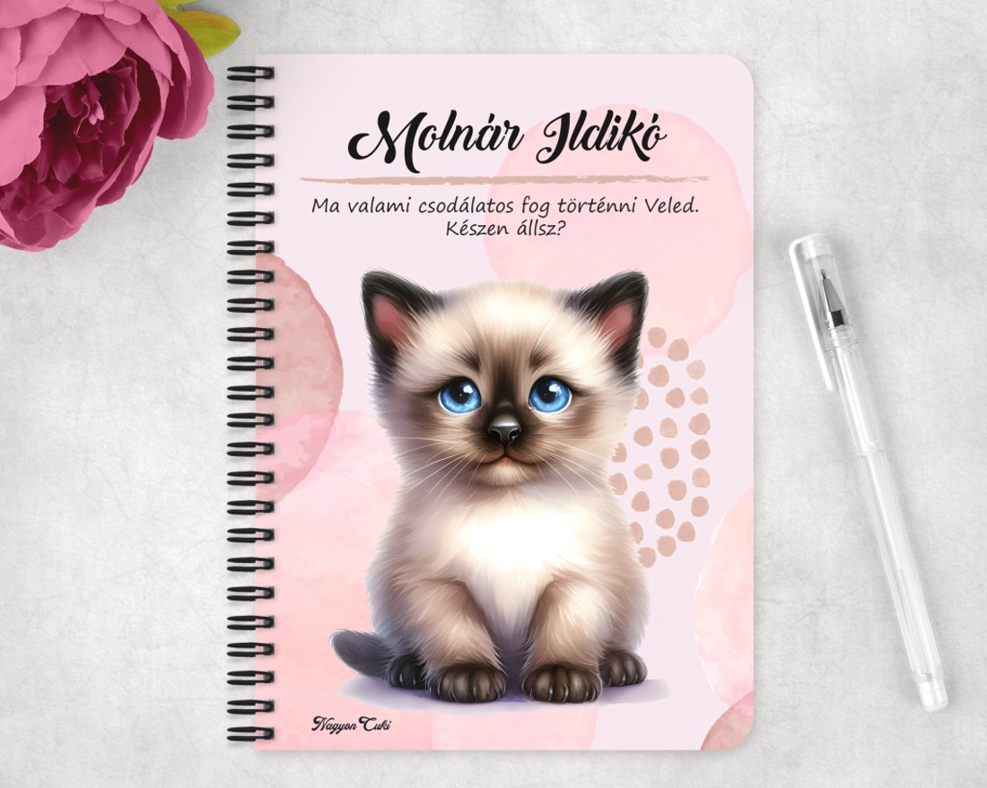 Személyre szabható - Cuki ragdoll cicus mintás A6-os füzet - otthon & életmód - papír, írószer - jegyzetfüzet & napló - Meska.hu
