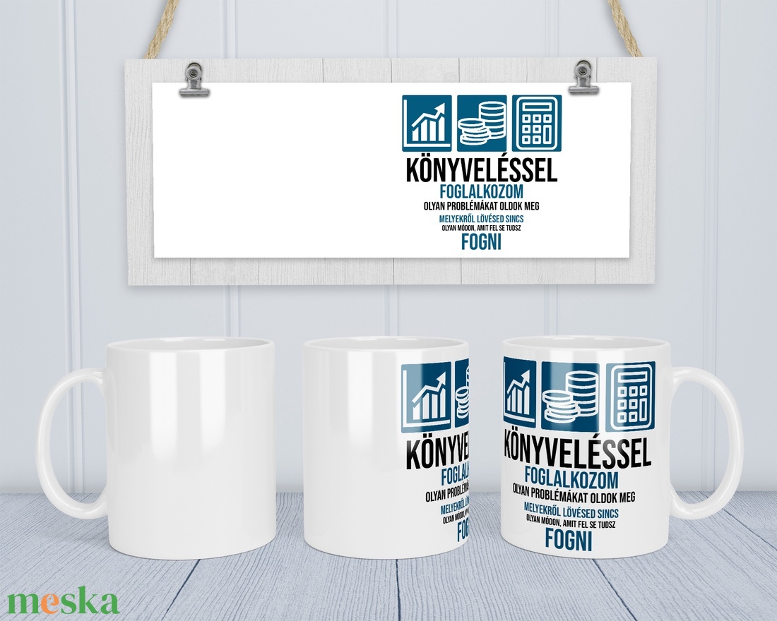 Könyvelő bögre - névre szóló felirattal is kérhető! - otthon & életmód - Meska.hu