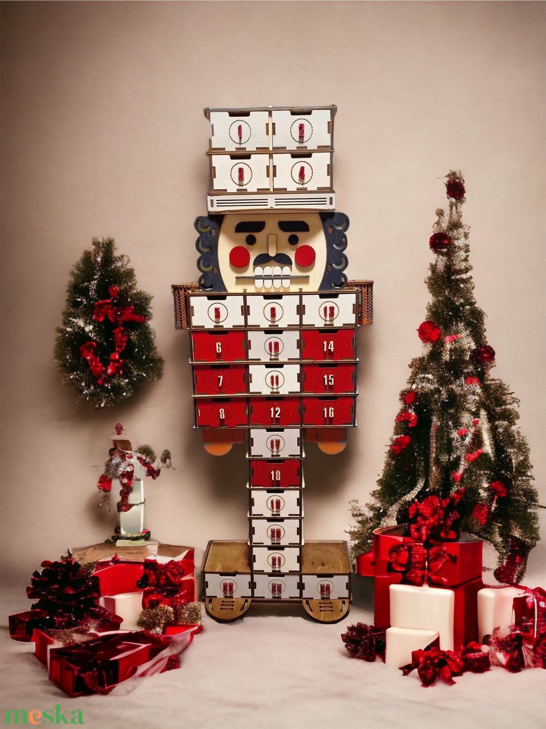 Diótörő stílusú adventi kalendárium, adventi naptár, fából - karácsony - adventi díszek - adventi naptár - Meska.hu