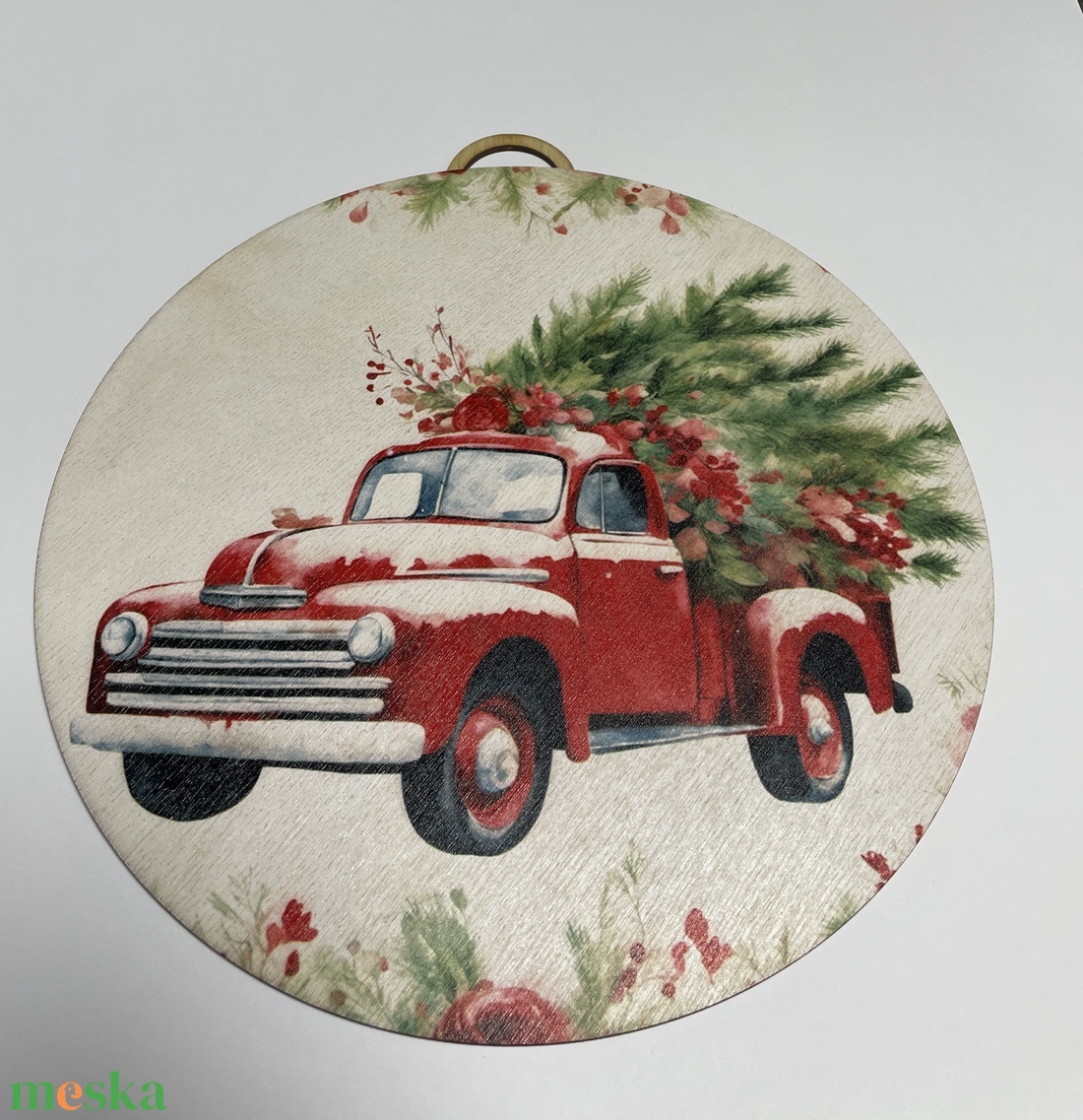 Karácsonyi kopogtató, 29 cm átmérőjű ajtódísz fából, vintage teherautó fenyőfával - karácsony - karácsonyi lakásdekoráció - karácsonyi ajtódíszek - Meska.hu Karácsonyi kopogtató, 29 cm átmérőjű ajtódísz fából, vintage teherautó fenyőfával - karácsony - karácsonyi lakásdekoráció - karácsonyi ajtódíszek - Meska.hu