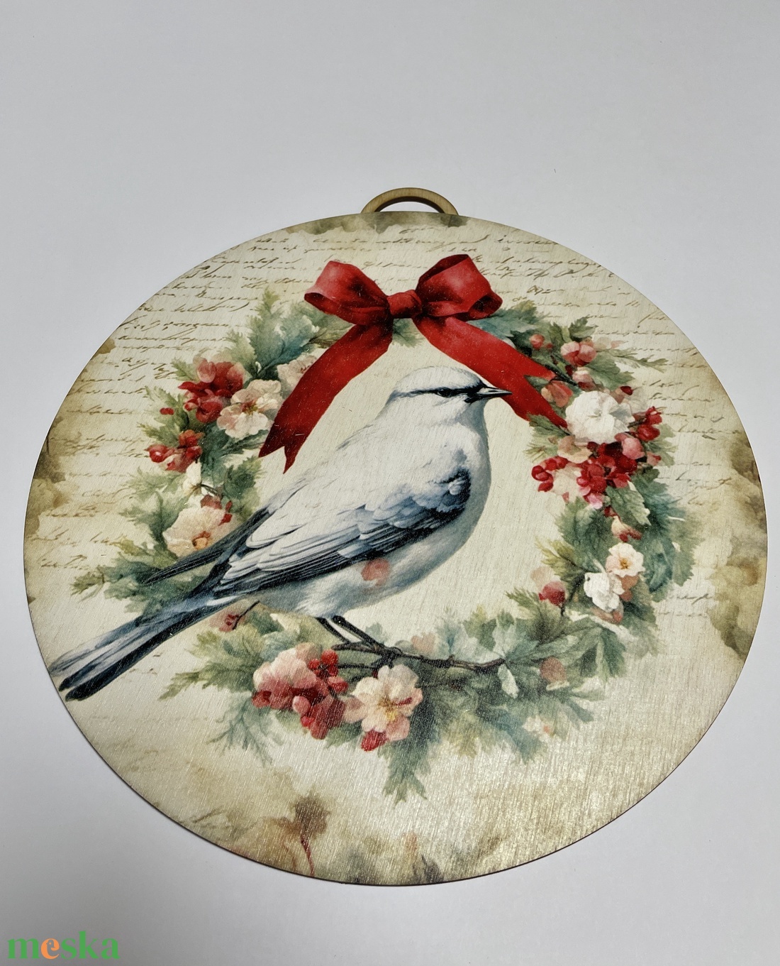 Karácsonyi kopogtató, 29 cm átmérőjű ajtódísz fából, vintage madárka koszorúval - karácsony - karácsonyi lakásdekoráció - karácsonyi ajtódíszek - Meska.hu Karácsonyi kopogtató, 29 cm átmérőjű ajtódísz fából, vintage madárka koszorúval - karácsony - karácsonyi lakásdekoráció - karácsonyi ajtódíszek - Meska.hu