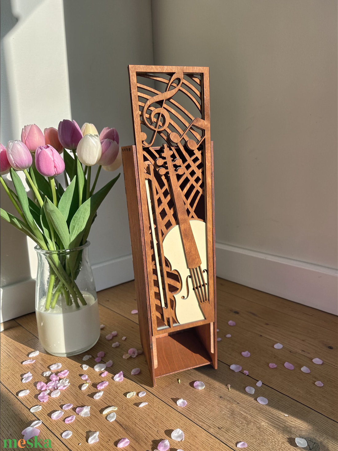 Prémium italtartó - születésnapra, névnapra, évfordulóra, ajándékba - hegedű és violinkulcs - otthon & életmód - konyhafelszerelés, tálalás - italos kellékek - italtartó - Meska.hu